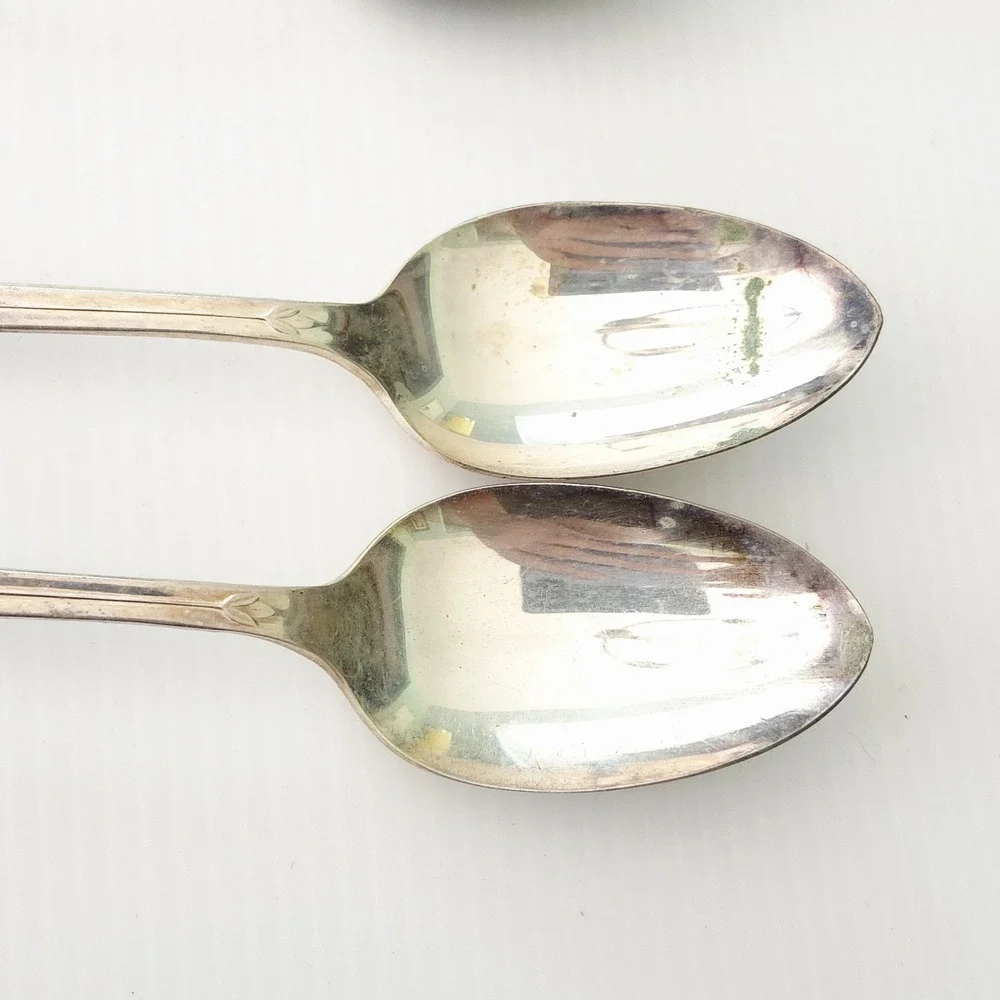 4 Meriden IS Silverplate DELIGHT Oval Soup/Place Spoons 7-1/4